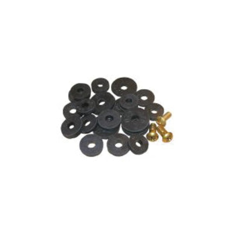 LASCO 02-1263 Flat Washer Assortment With Brass Screws, 20-Piece, Rubber