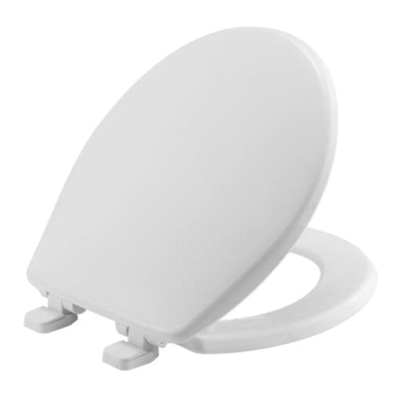mayfair Caswell 80SLOW 000 Closed Front Toilet Seat With Cover, Yes, Round, Plastic, White