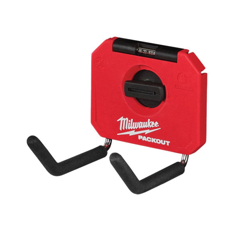 Milwaukee PACKOUT 48-22-8334 Straight Hook, 15 lb Tool, 5-3/4 in L, 4 in W, 3-1/2 in H, Metal/Rubber
