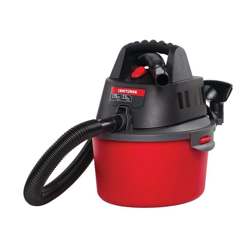 Craftsman CMXEVBE17250 Wet/Dry Vacuum, 120 V Power Supply, 2.5 gal Vacuum, 5 ft L Hose, Bare Tool/Kit: Bare Tool