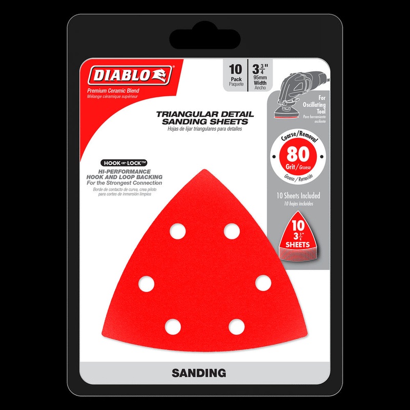 DIABLO DCT334080H10G Detail Triangle Sanding Sheet