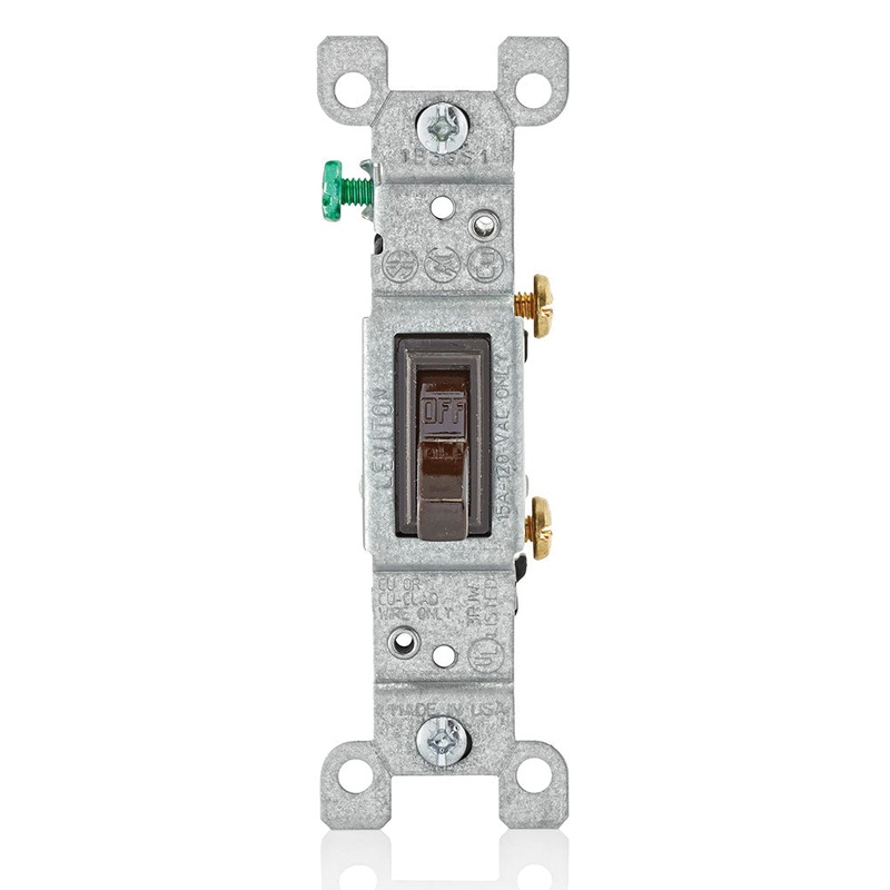 Leviton 1451-2 Toggle Quiet Switch, 120 VAC, 15 A, 1/2 hp