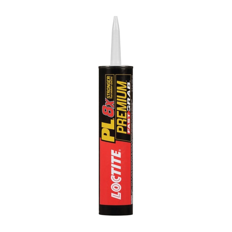LOCTITE PL Premium 1417170 Fast-Grab Construction Adhesive, Paste, Gray, Aromatic, 24 to 48 hr Curing, 10 fl-oz