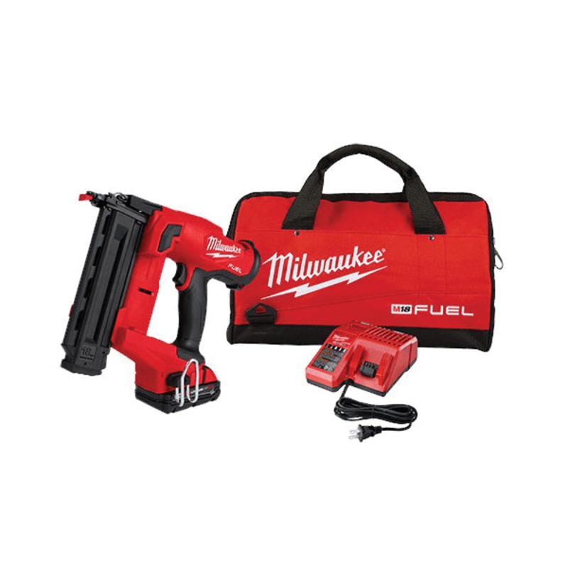 Milwaukee M18 FUEL 2746-21CT Brad Nailer Kit, Tool/Kit: Kit, 110 Nail, 5/8 to 2-1/8 in L Nail, 18 VDC, 11.9 in OAL