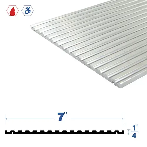 Brixwell 3776MA-RUB-84 84" Adjustable Threshold (7" by 1/4") Mill Aluminum7