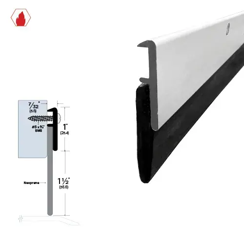 Brixwell 7W933BK-60 60" Door Sweep (7/32" by 2-1/2") Black Anodized Aluminum
