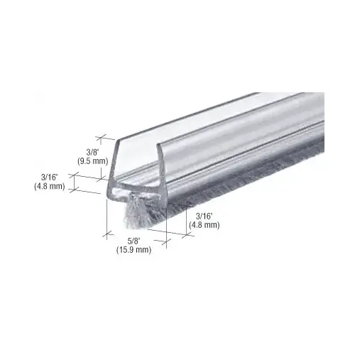 Brixwell CW12-CCP60 Clear Polycarbonate Wipe with Pile Weatherstrip -  60" Length