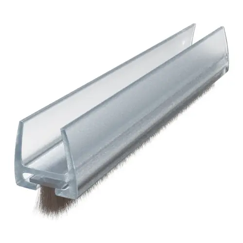 Brixwell PCWP12 Clear Polycarbonate Wipe With Pile Weatherstrip For 1/2" Glass - 95" Stock Length