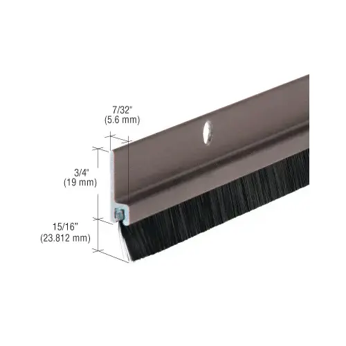 CRL 1480PD48 Dark Bronze and Nylon Door 15/16" Bristle Weatherstrip - 48"