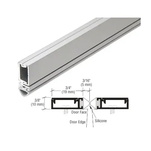 CRL-U.S. Aluminum 29310CS84 84" Split Astragal with Silicone Bulb Seal Clear Anodized