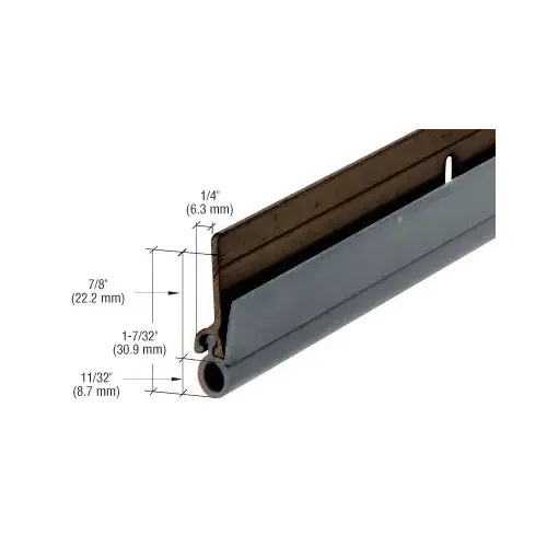 CRL WS003DV196 Dark Bronze Extruded Aluminum Vinyl Bulb Weatherseal 36" x 80" Opening