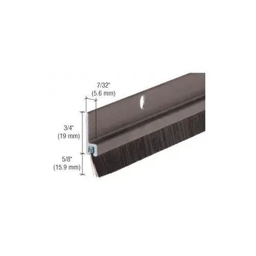 CRL WS377DV96 96" Extruded Dark Bronze Anodized and Nylon Brush Door 5/8" Bristle Weatherstrip