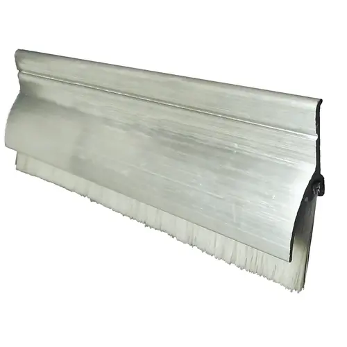 Pemko 345ANB 36 36" Aluminum Retainer with Rain Drip and Nylon Brush Mill Finish Aluminum Finish