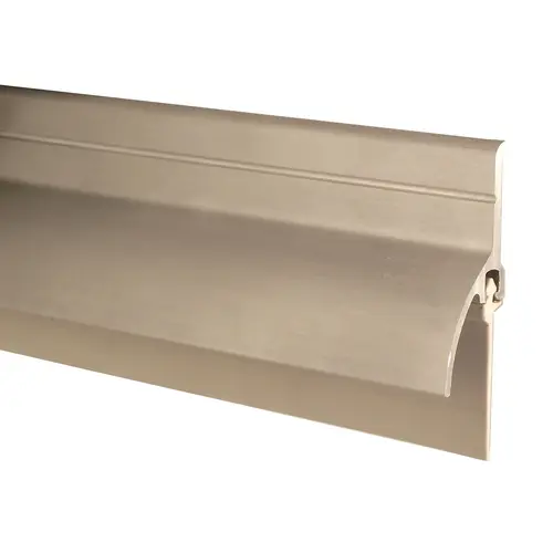 Pemko 345AV 48 48" Aluminum Retainer with Rain Drip and Vinyl Brush Mill Finish Aluminum Finish