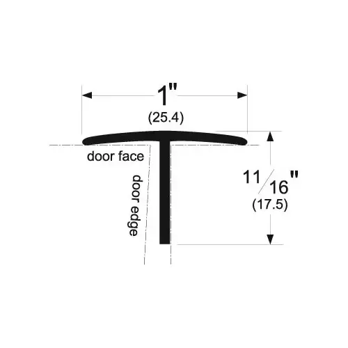 Pemko 359A84 84" T Overlapping Astragal Mill Finish Aluminum Finish