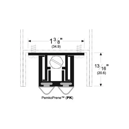 Pemko 420APKL 48 48" Full Mortise Automatic Door Bottom with PemkoPrene Mill Finish Aluminum Finish 420APKL48