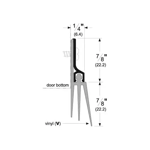 Pemko 57DV48 48" Door Bottom Sweep with 7/8" Vinyl Dark Bronze Finish