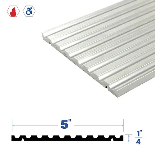 Brixwell 3576MA-RUB-36 36" Adjustable Threshold (5" by 1/4") Mill Aluminum3