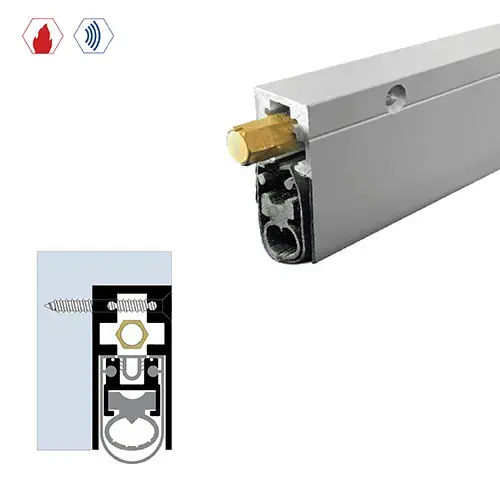 Brixwell 7863BK-FX-72 72" Semi-Mortised Automatic Door Bottom (29/32" by 1-15/16") Black Anodized Aluminum
