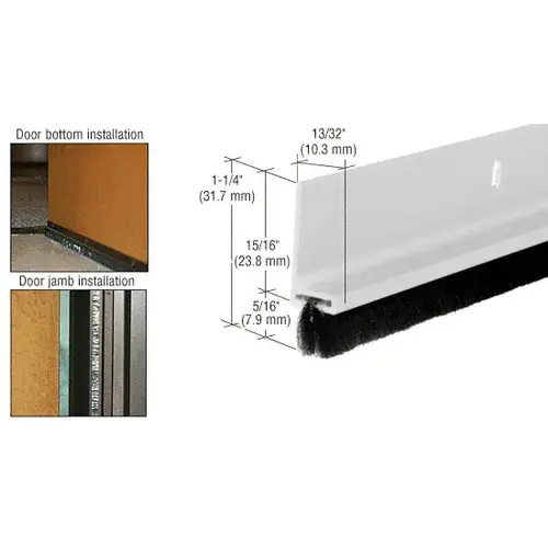 Brixwell FS77A-CCP18 Satin Anodized Finned Door Sweep -  18" Stock Length