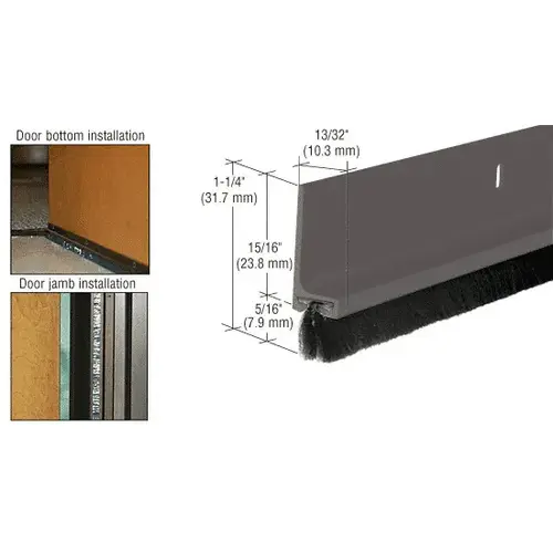 Brixwell FS77BRZ-CCP72-XCP10 Medium Bronze Painted Finned Door Sweep -  72" Stock Length - pack of 10