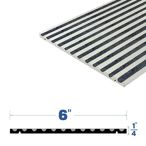 Brixwell 36763MA Rubber Grip Adjustable Threshold (6" by 1/4") Mill Aluminum