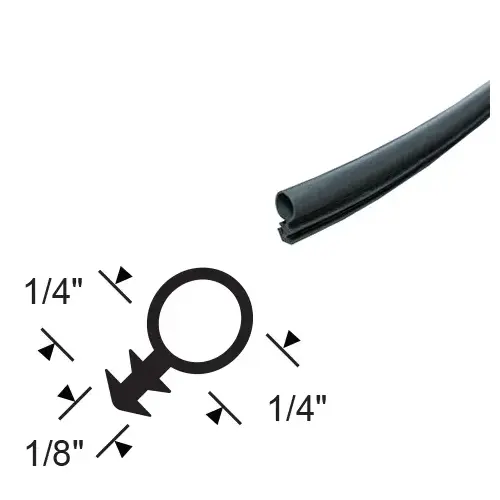 Brixwell 63-763 Kerf Gasketing kerf Gasketing 17ft 17ft Roll Matte Black