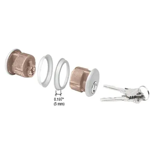 CRL DL2171Y8KAA Aluminum Double Mortise Cylinder with Yale "8" Keyway and Keyed Alike Pair