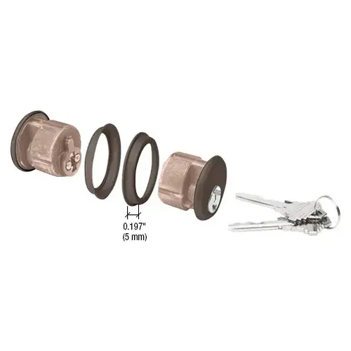 Schlage DL2171SCKADU Bronze Double Mortise Cylinder with 'C' Keyway and Keyed Alike Pair