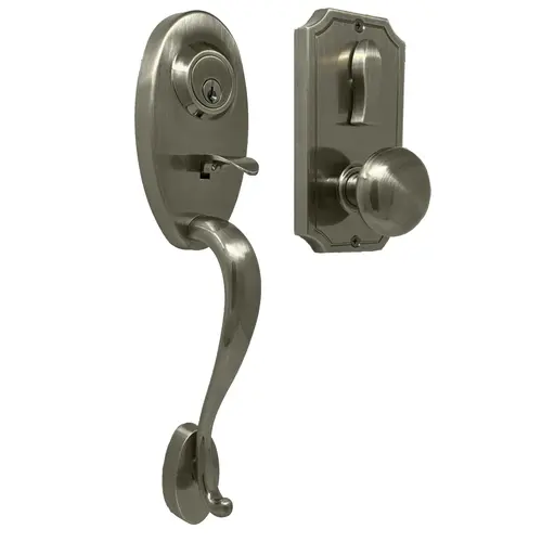 Weslock 01441-AIASL2D  Lexington 1400 Series Panic Proof Entry with Interior Impresa Knob Antique Brass Finish