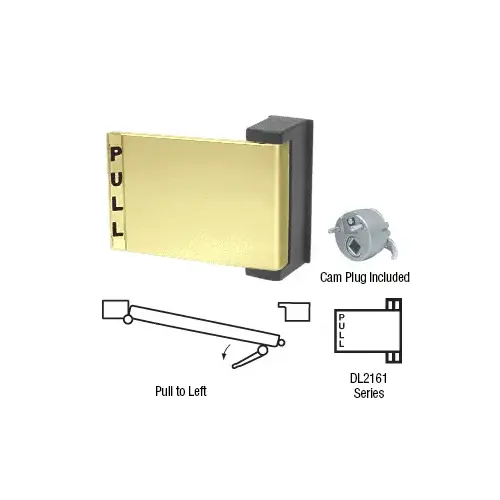 CRL DL2161BR Brass Universal Push-Pull Paddle Handle - Pull to Left