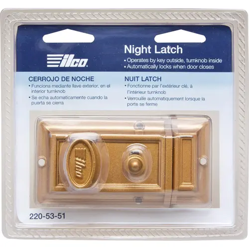 Kaba Ilco 220-53-51 220-53-51 Night Latch 1-Cyl KW Keyway - Satin Bronze