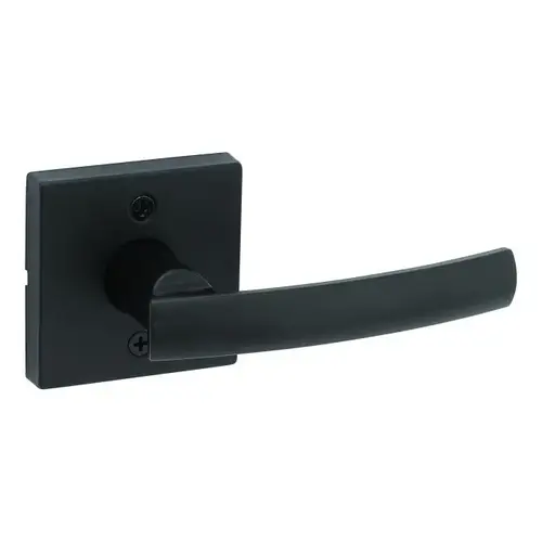 Kwikset 788SYLSQT-514 Sydney Lever with Square Rose Half Dummy Door Lock Iron Black Finish