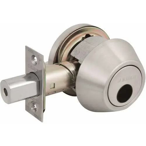 US Lock USX1604S32DLC 1600 GR2 US32D Single Cylinder Deadbolt Less Cylinder Adjustable Backset Brushed Stainless