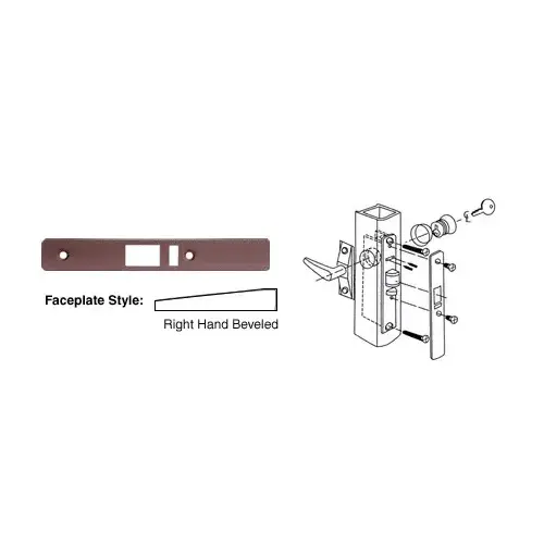 CRL DL2145DU Dark Bronze Right Hand Beveled Faceplate for DL2140 Deadlatch Locks