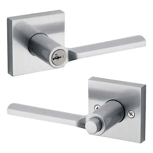Kwikset 156LSL-SQT-26D-SMT-6AL-RCS Lisbon Keyed Entry Lever Satin Chrome