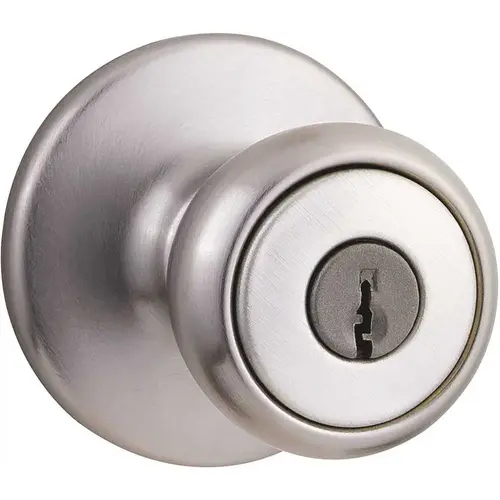 Kwikset 400T26D6ALRCSV1 400T 26D 6AL RCS Entry Knob, Satin Chrome, Zinc, KW1 Keyway, Re-Key Technology: Residential, 3 Grade