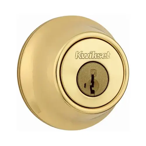 Kwikset 96600-573 Deadbolt SmartKey Polished Brass Metal Polished Brass