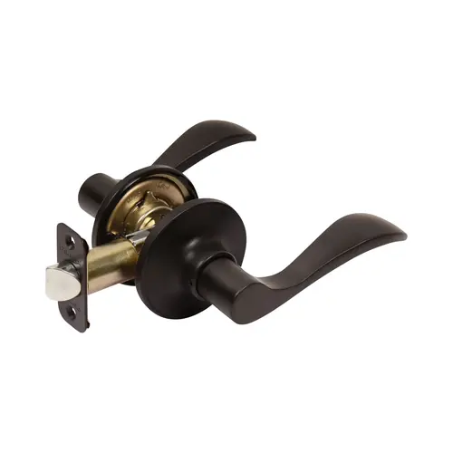 Pamex FLYE903L Left Hand Naples Lever with Round Rose Passage Lockset Grade 3 Matte Black Finish