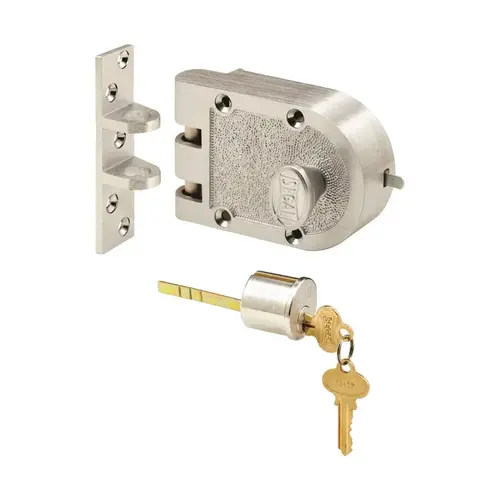 Prime-Line SE15328 Single Cylinder Deadbolt Segal Brushed Chrome Solid Bronze Alloy Brushed Chrome