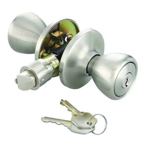 ProSource T-5764SS-ET ProSource Entry Knob, Brass, Stainless Steel