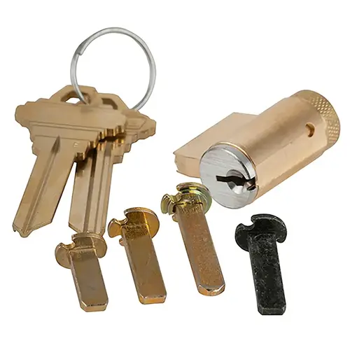 Schlage 40-100C124 626 Cylinder with Multiple Tailpieces C124 Keyway 0-Bitted Satin Chrome Finish