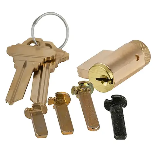 Schlage Commercial 40-100G 606 Cylinder with Multiple Tailpieces G Keyway 0-Bitted Satin Brass Finish