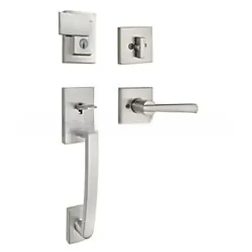 Baldwin Prestige 180SPHXSPLSQR15S Complete Single Cylinder Spyglass By Spyglass SQR Handleset with Smart Key Satin Nickel Finish