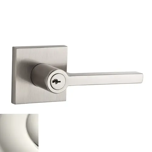 Baldwin Reserve ENSQUCSR055 Entry Square Lever and Contemporary Square Rose with 6AL Latch and Dual Strike Lifetime Bright Nickel Finish - 141 Finish Replaced by 055 *