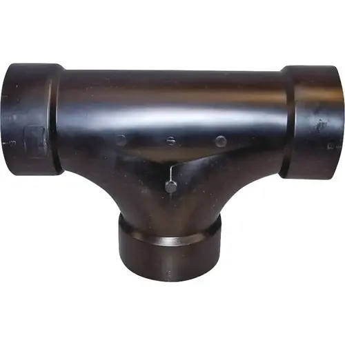 CANPLAS 103723BC Cleanout Tee, 3 in, Hub, ABS, Black, SCH 40 Schedule