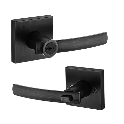 Kwikset 156SYL-SQT-514-SMT-6AL-RCS Sydney Keyed Entry Lever Iron Black