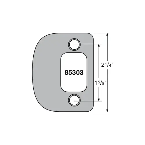 Kwikset 85303-3 Full Lip Deadbolt Strike, Round Corner, 2-1/4" High, 605/US3 Bright Brass