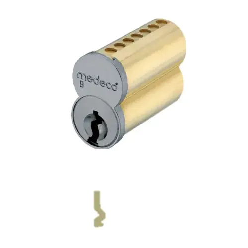 Medeco Security Locks 336B010-26-ACBS 6 Pin Uncombinated Small Format Interchangeable Core with C Keyway and Clip Retainer Satin Chrome Finish