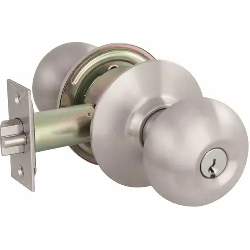 US Lock USX2012D1P32D 2010 GR2 Storeroom 2-3/4 in. Backset US32D Plymouth Knob SC1 Brushed Stainless